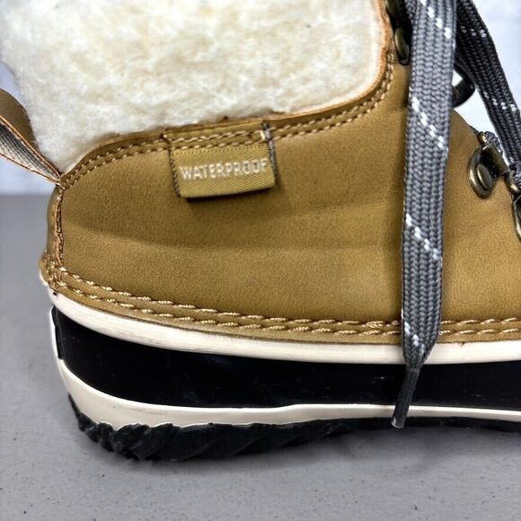 JBU Waterproof Duck Boots Womens Size 7 M Tan Black Lace Up Winter Ankle - Picture 9 of 10
